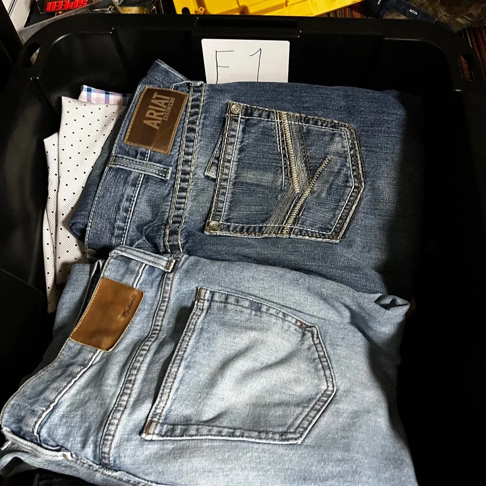 Madewell Slim Jeans Mens 34x32 Light Wash Denim Pants 5 Pocket Stretch Whiskers